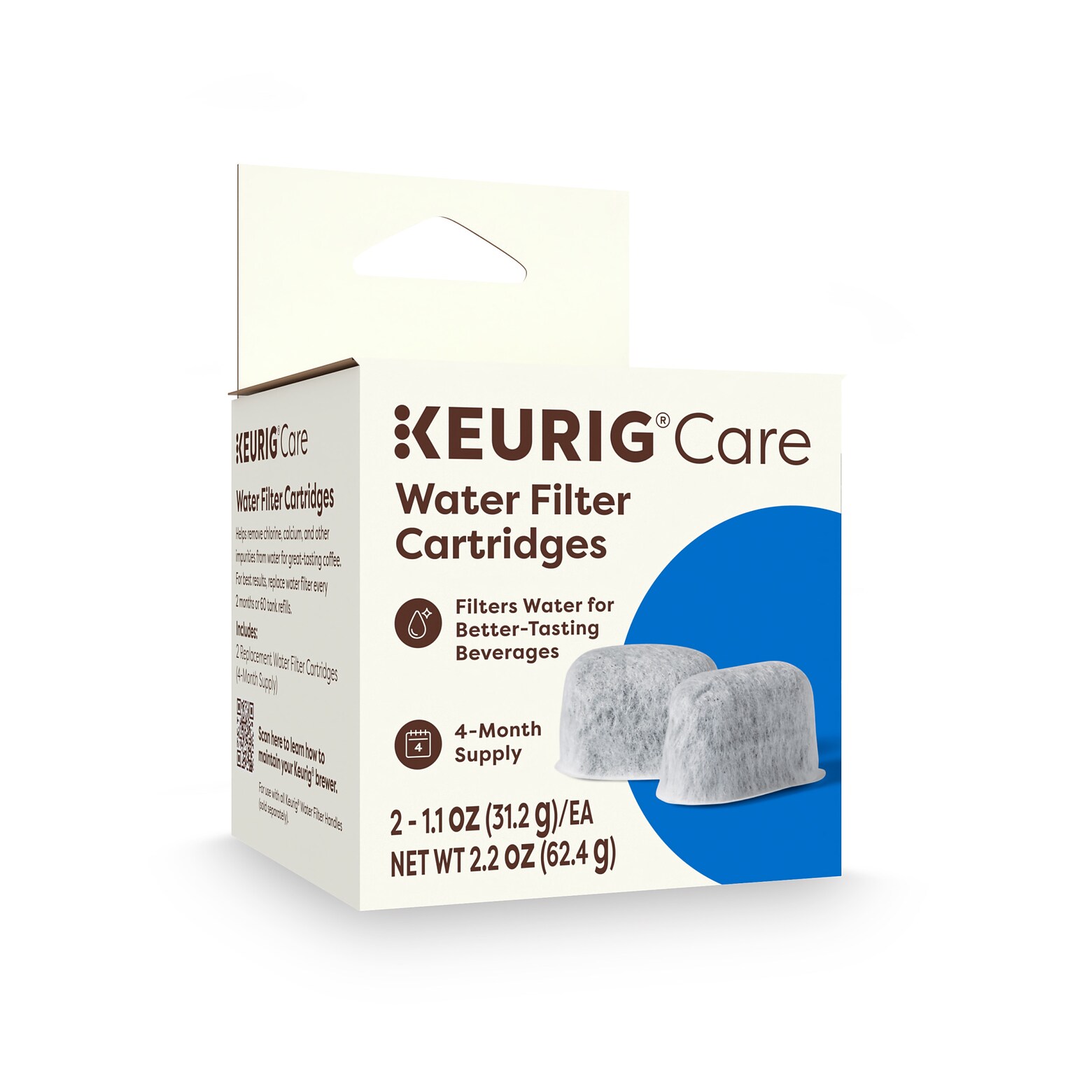 Keurig® Replacement White Charcoal Water Filter Cartridges, 2/Pack (5084)