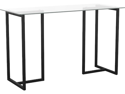 Martha Stewart Eli 47W Glass/Steel Home Office Desk, Clear/Oil-Rubbed Bronze (XUDK1BK)