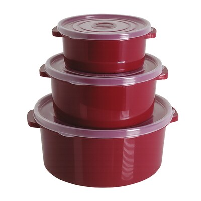 3 Piece Red Microwave Food Storage Set
