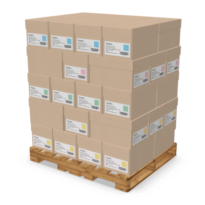 Staples Pastel 30% Recycled Color Copy Paper Mixed Pallet, 20#, 8.5 x 11, 400 reams per pallet (6025)