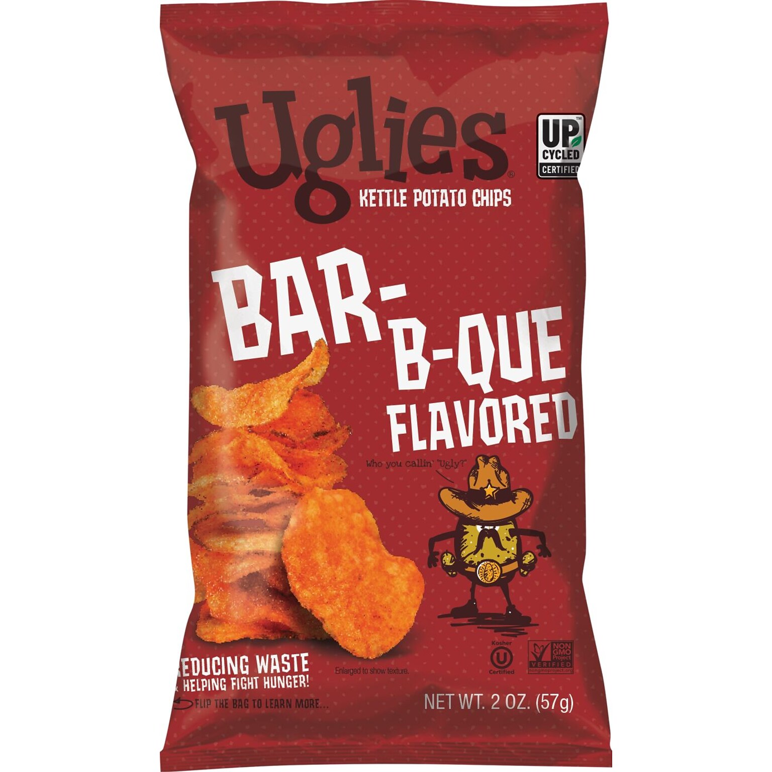 Uglies Gluten-Free Barbecue Kettle Potato Chips, 2 oz., 24 Bags/Carton (26103)