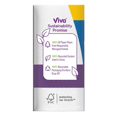 Viva Choose-A-Sheet Multi-Surface Cloth Paper Towels, 2-Ply, 165 Sheets/Roll, 6 Rolls/Pack (53663)