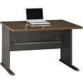 Bush Business Furniture Cubix Collection in Sienna Walnut/Bronze Finish, Desk, 48W, Installed (WC25548FA)