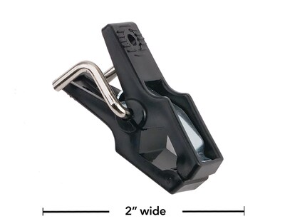 Nahanco 2 Plastic Long Slatwall Panel Clip, Black, 100/Box (HG101)