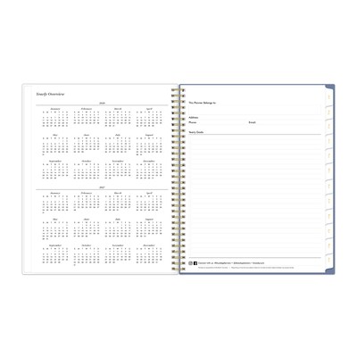 2026-2027 Blue Sky 8" x 11" Academic Year Weekly & Monthly Planner, Plastic Cover, Mahana Blue (161390)
