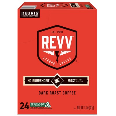 Revv Coffee No Surrender Coffee Keurig® K-Cup® Pods, Dark Roast, 24/Box (6873)