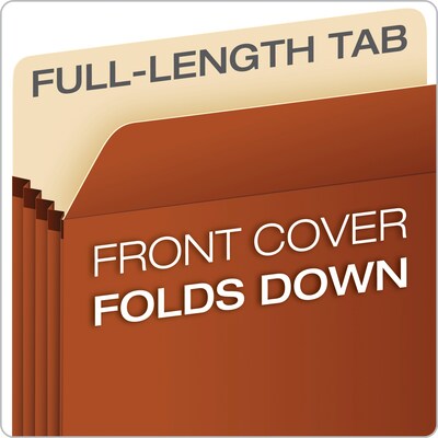 Pendaflex 30% Recycled Reinforced File Pocket, 5 1/4" Expansion, Letter Size, Brown, 50/Carton (S34G)