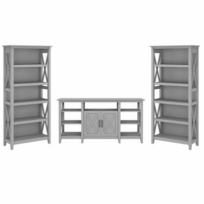Bush Furniture Key West Console TV Stand, Screens up to 65, Cape Cod Gray (KWS027CG)
