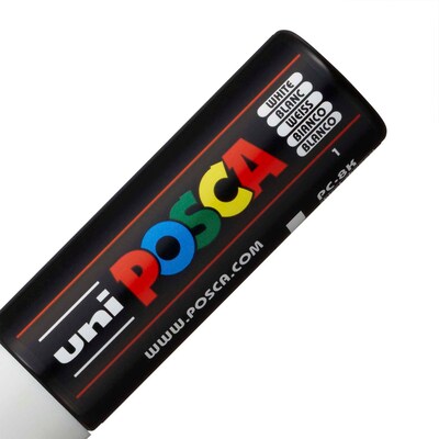 POSCA PC-8K Water Based Paint Marker, Broad Chisel Tip, White, 2/Pack (UBCPC8KWHITE-2)