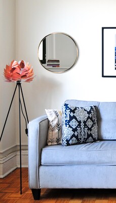 Infinity Instruments Franc Decorative Wall Mirror, Metal, 17.5"Dia. (15462GD)