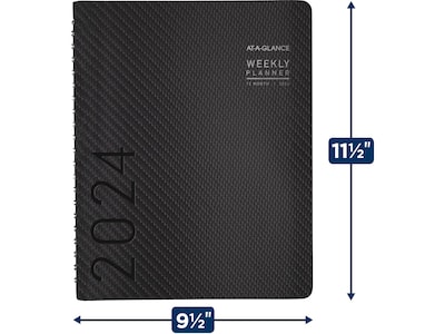 2024 AT-A-GLANCE Contemporary 8.25" x 11" Weekly & Monthly Planner, Faux Leather Cover, Charcoal (70-950X-45-24)