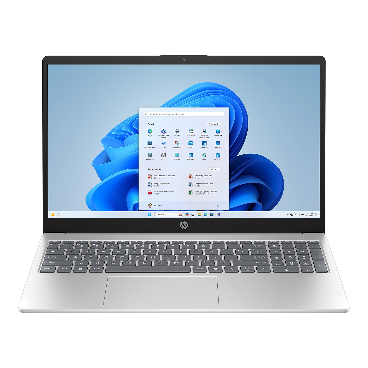 HP 15.6 FHD Laptop, AMD Ryzen 3 7320U, 8GB RAM, 256GB SSD, +11 Hour Battery, Windows 11 Home