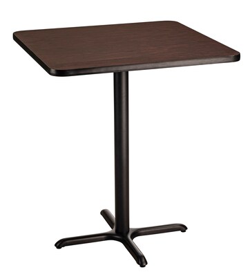 NPS CT Series 36 Square 30 Height Cafe Table, X Base, Black Frame/Mahogany Top (CT33636XDPBTMMY)