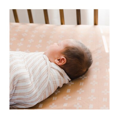 Crane Baby Kendi Crib Fitted Sheet, Copper Dash (BC-120CFS-1)