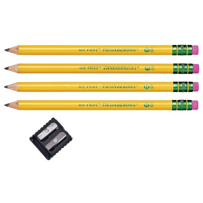 Ticonderoga My First Pre-Sharpened Wooden Pencil, 1.3mm, #2 Medium Lead, 4/Pack (X33309X)