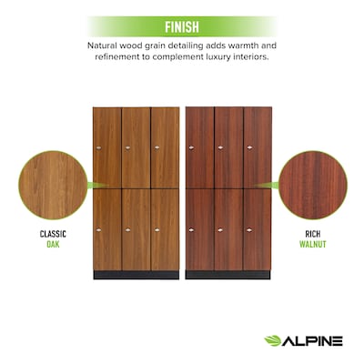 Alpine Industries 72" 2-Tier 3-Column Storage Locker, Oak (701-O-3-MK)