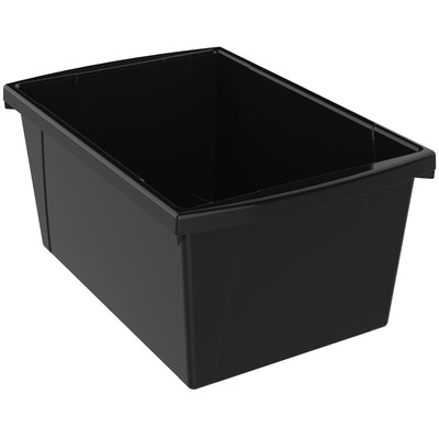 Storex Plastic Medium Classroom Storage Bin, 16.75x 11.87x 8.28, Black, Pack of 2 (STX61429U06C-2)