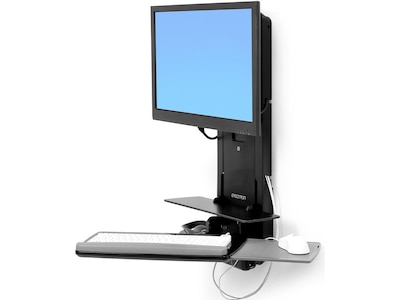 Ergotron StyleView Adjustable Sit-Stand Vertical Lift, Up to 24" Monitor, Black (61-080-085)