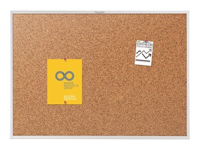 Quartet Standard Cork Bulletin Board, Silver Frame, 5' x 3' (2305)