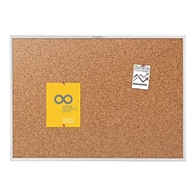 Quartet Standard Cork Bulletin Board, Silver Frame, 5 x 3 (2305)