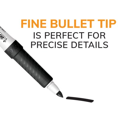 BIC Intensity Dry Erase Markers, Fine Tip, Black, 12/Pack (GDE11-BLK)