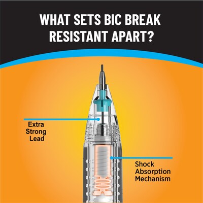 BIC Break Resistant Mechanical Pencil, 0.7, #2 Medium Lead, 4/Pack (MV7PRP4-BLK)