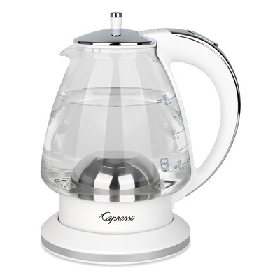 Capresso H20 6-Cup Glass Kettle, White (240.02)