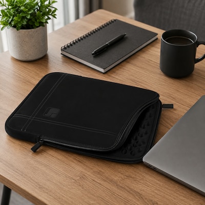 SumacLife 13" Microsuede Laptop Sleeve, Black (NbkLea674)