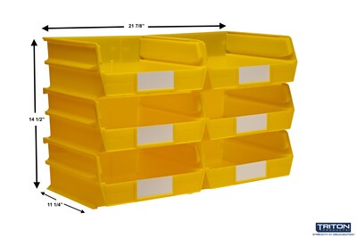 LocBin 3-235Y 11L x 11W Bin 6 CT, Yellow
