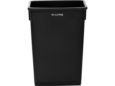 Alpine Industries Plastic Trash Can, 23 Gallon, Black, 2/Pack (ALP477-BLK-2PK)