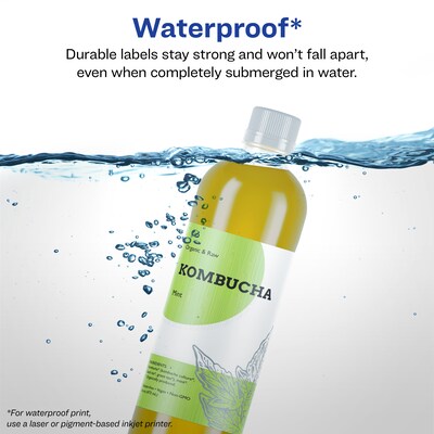 Avery Laser/Inkjet Waterproof Multipurpose Rectangle Labels, 8.5 x 11, White, 25 Labels/Pack (94269)