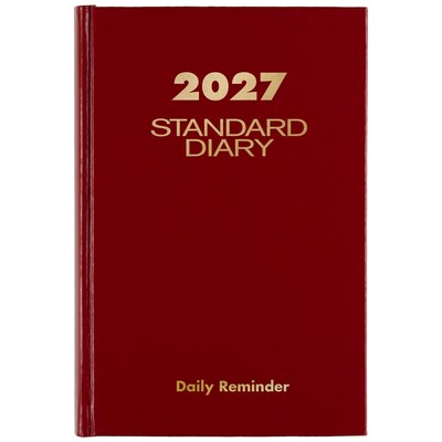 2027 AT-A-GLANCE Hardcover Diary, 5 x 7.5, Wide-Ruled, Red (SD387-13-27)
