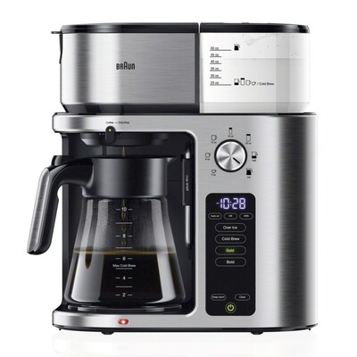 Braun MultiServe Plus 10-Cup Automatic Drip Coffee Maker, Stainless Steel (KF9270SI)