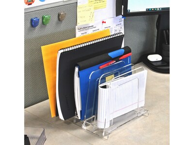 Azar Acrylic Compact File Sorter, Clear (300358)