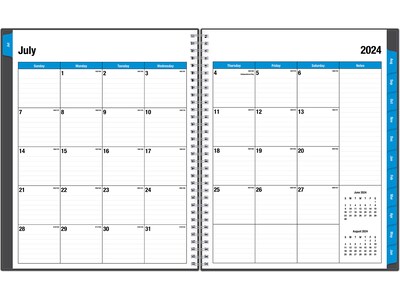 2024-2025 Blue Sky Collegiate 8.5" x 11" Academic Weekly & Monthly Planner, Plastic Cover, Gray (100135-A25)