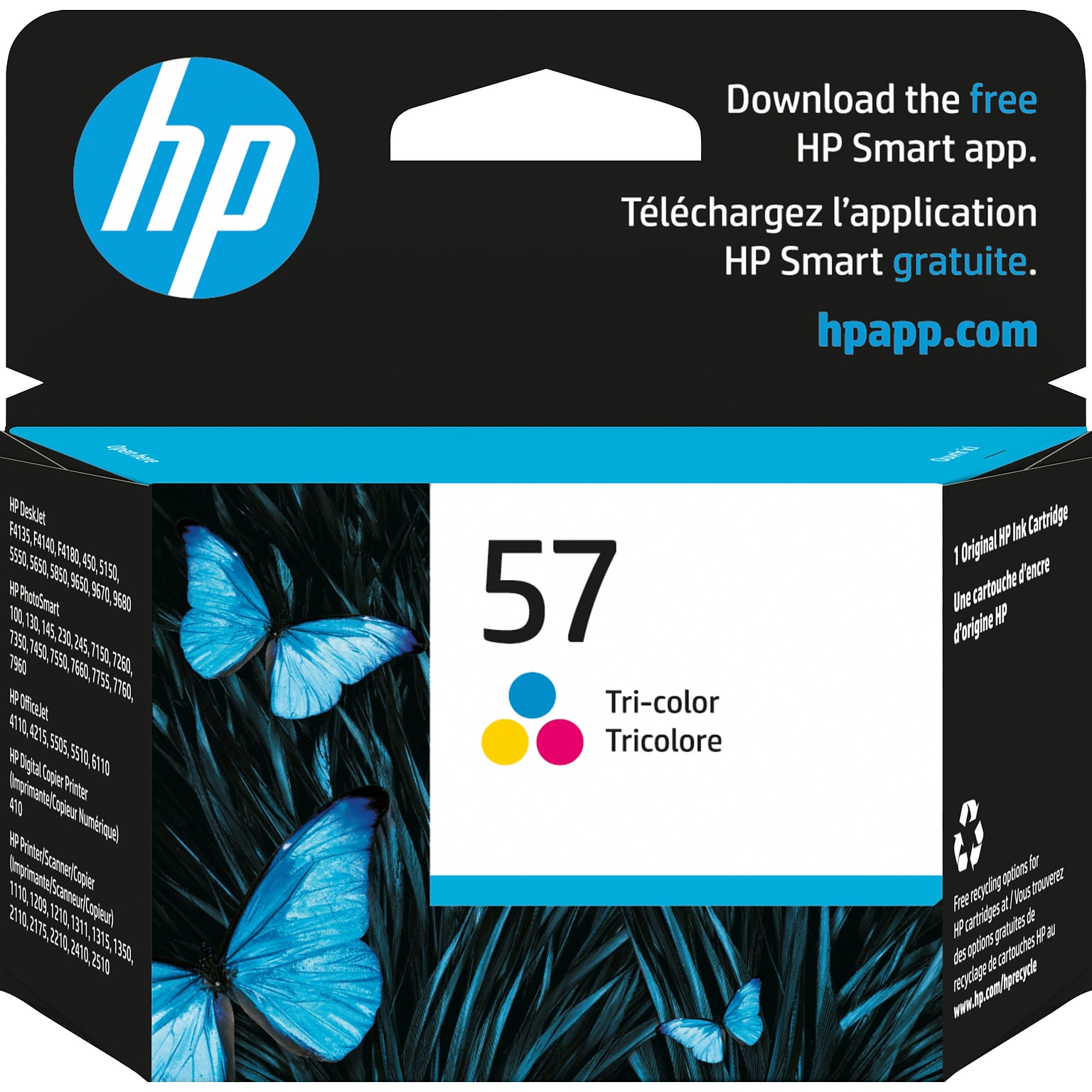 HP 57 Tri-Color Standard Yield Ink Cartridge, Prints Up to 500 Pages (C6657AN#104)