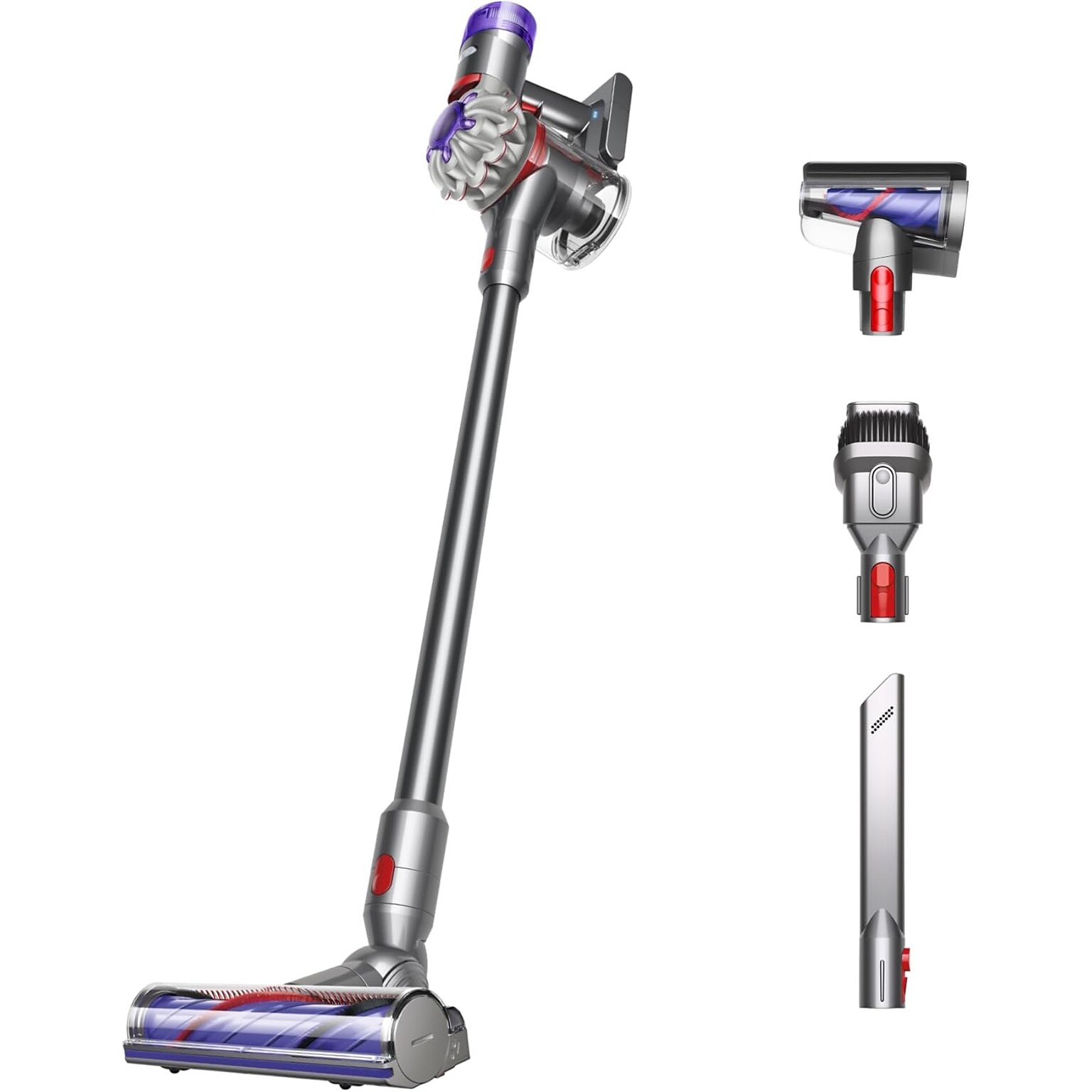 Dyson V8 Cordless Vacuum, Bagless, Silver/Nickel (400473-01)