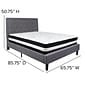 Flash Furniture Roxbury Tufted Upholstered Platform Bed in Light Gray Fabric with Pocket Spring Mattress, Queen (SLBM27)