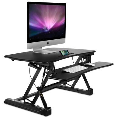 Mount-It! 35.5W Rectangular Adjustable Metal Standing Desk Converter, Black (MI-7955)