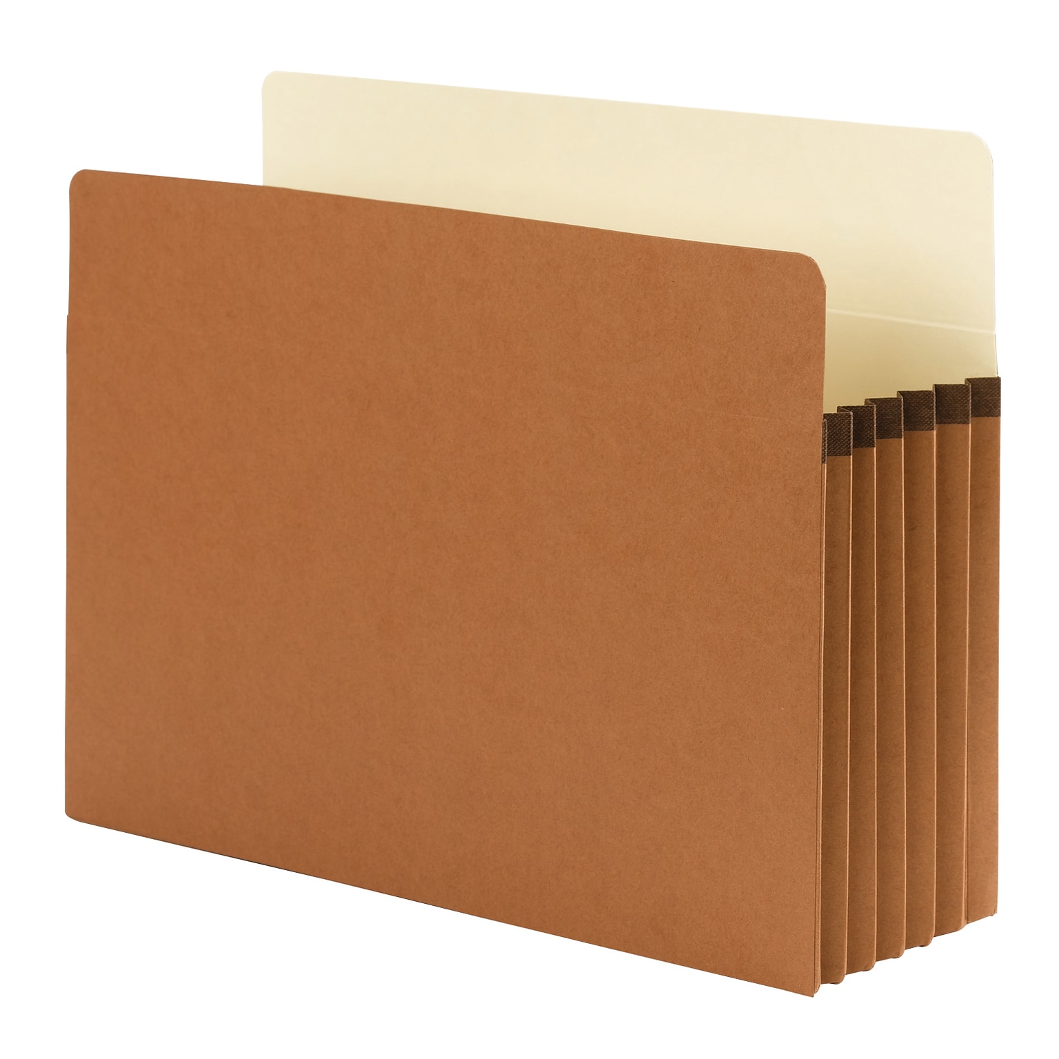 Smead SuperTab File Pockets, Oversized Straight Cut Tab, 5.25 Expansion, Letter Size, Redrope, 10/Box (73240)