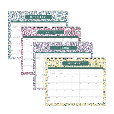 2027 Blue Sky 15" x 12" Monthly Wall Calendar, Yellow/Green (164021)