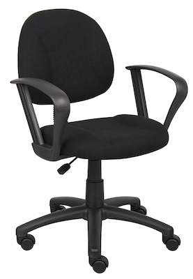 Boss Perfect Posture Deluxe Office Task Chair with Loop Arms, Black (B317-BK)