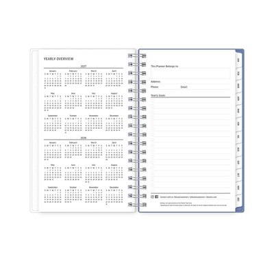 2027 Blue Sky Lindley 3.625" x 6.125" Calendar Year Weekly & Monthly Standard Planner, Plastic Cover (161824)