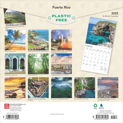 2025 BrownTrout Puerto Rico 12" x 12" Monthly Wall Calendar (9781975475581)