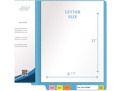 Medical Arts Press Heavy-Duty End Tab File Folder, Straight Cut, Letter-Size, Blue, 40/Box (S-09458-DBL)