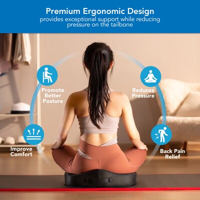 Mount-It! Ergo Collection Premium Memory Foam Seat Cushion, Black (MI-1103)