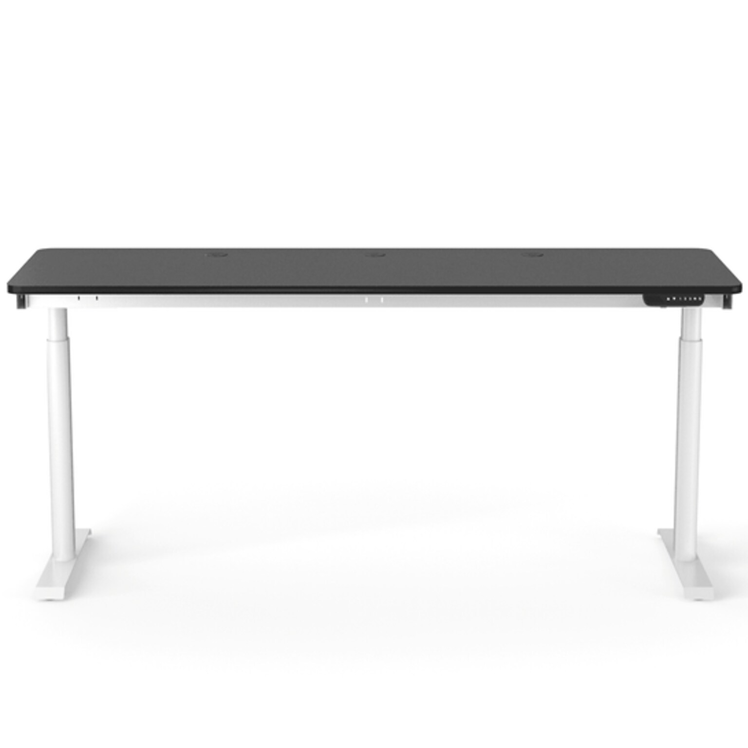 VersaDesk PowerLift 72W Electric Rectangular Adjustable Standing Desk, Black/White (PLSDR7224-WB-APP)