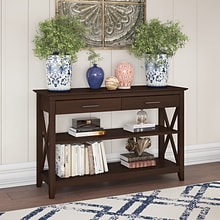 Bush Furniture Key West 47 x 16 Console Table with Drawers and Shelves, Bing Cherry (KWT248BC-03)