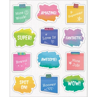 Happily Ever Elementary Creatively Inspired Doodle Motivators Shape Stickers, Multicolored, 72/Pack,