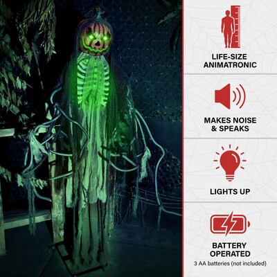 Haunted Hill Farm Lifesize Animatronic Pumpkin Man (HHPUMP-8FLSA)